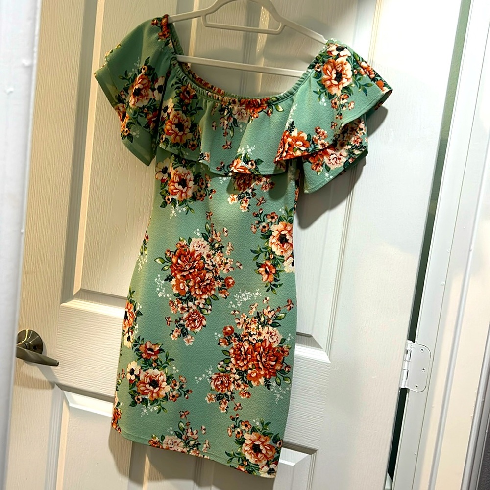 Green flower dress